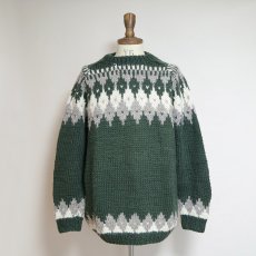 画像8: OLD UNKNOWN BRAND WOOL HAND KNIT NORDIC SWEATER (8)