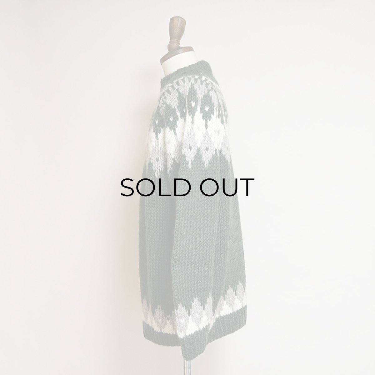 画像9: OLD UNKNOWN BRAND WOOL HAND KNIT NORDIC SWEATER (9)