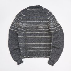 画像3: OLD UNKNOWN BRAND WOOL HAND KNIT RANDOM BORDER PATTERN SWEATER (3)