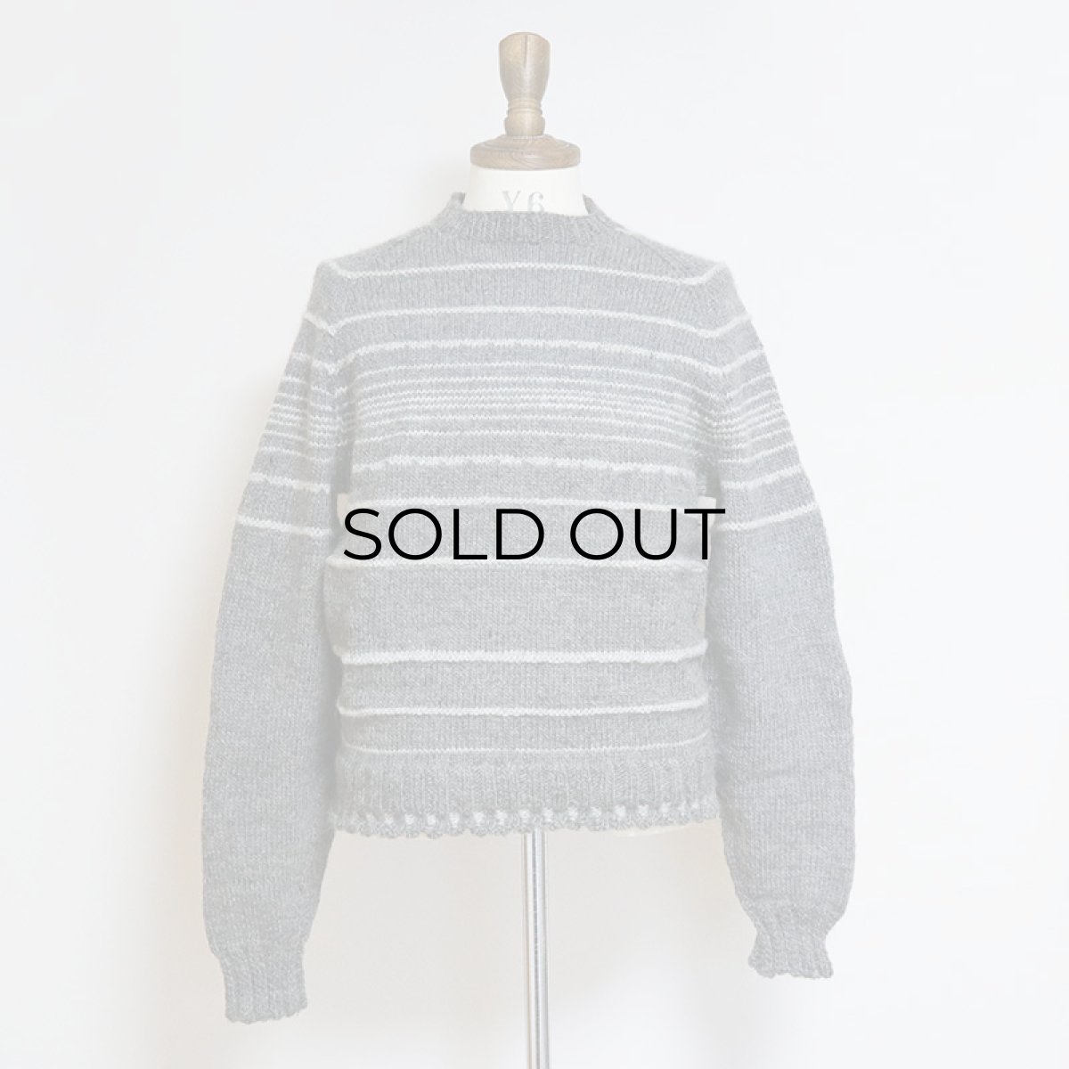 画像8: OLD UNKNOWN BRAND WOOL HAND KNIT RANDOM BORDER PATTERN SWEATER (8)