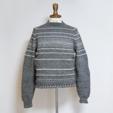 画像8: OLD UNKNOWN BRAND WOOL HAND KNIT RANDOM BORDER PATTERN SWEATER (8)