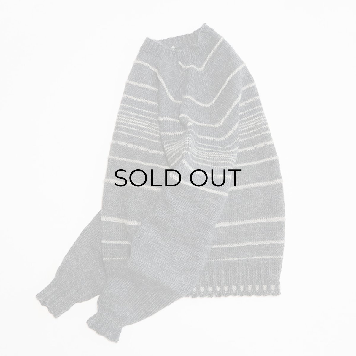 画像2: OLD UNKNOWN BRAND WOOL HAND KNIT RANDOM BORDER PATTERN SWEATER (2)