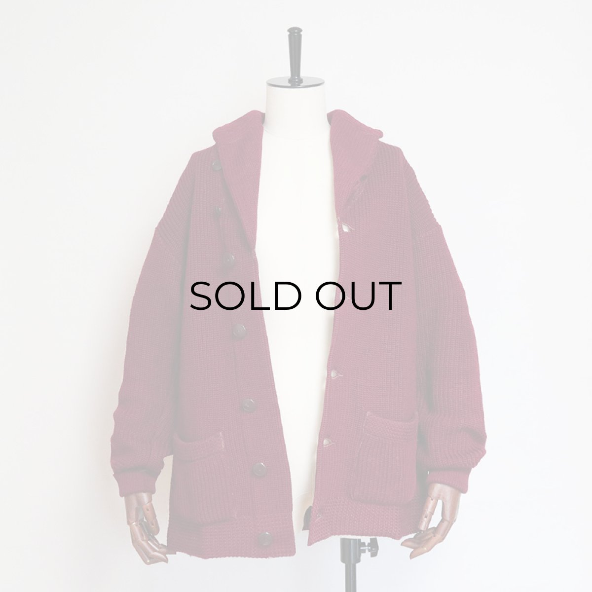 画像9: 〜30's UNKNOWN BRAND WOOL KNIT SHAWL COLLAR CARDIGAN (9)