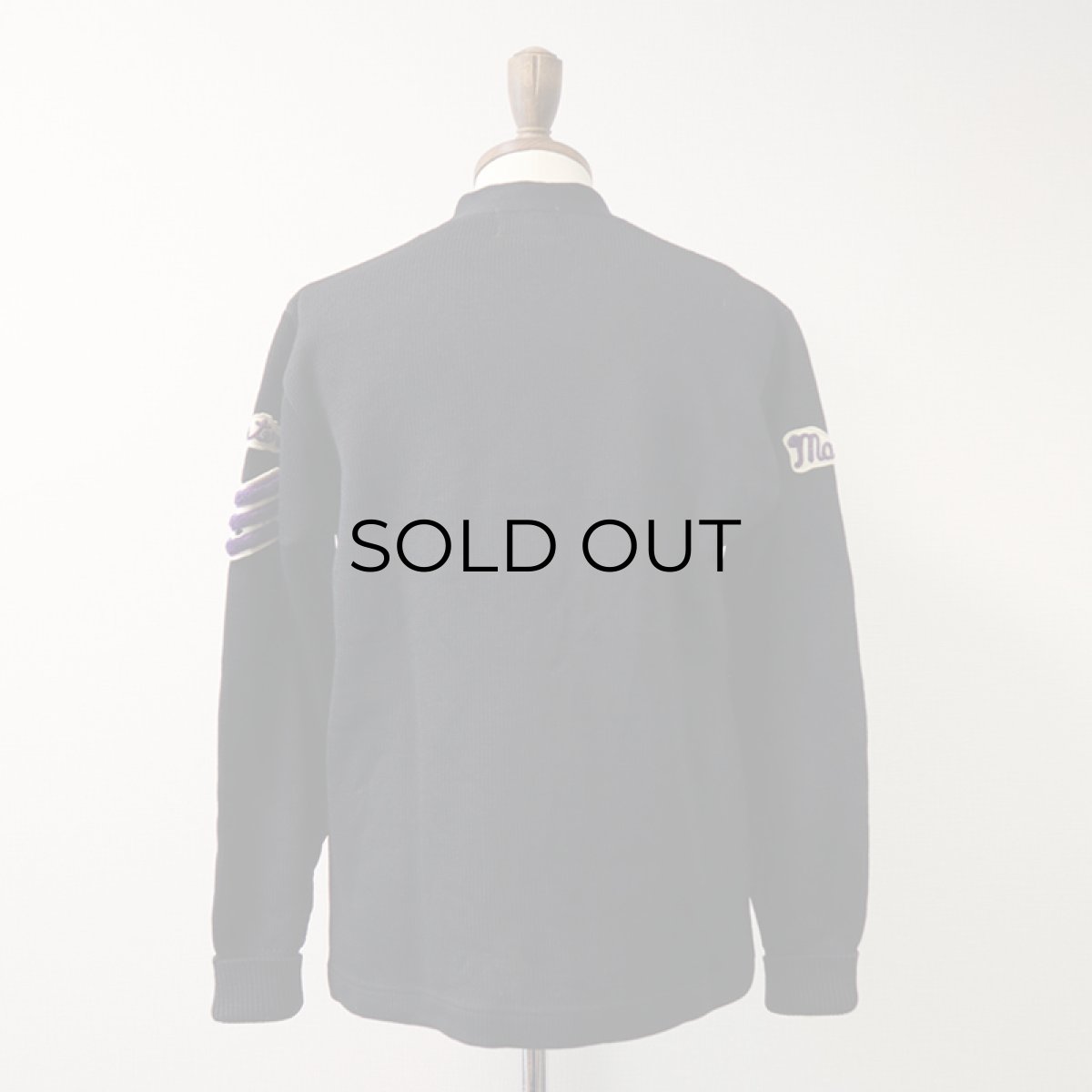 画像3: 50's Sportcraft BLACK WOOL KNIT AWARD CARDIGAN (3)