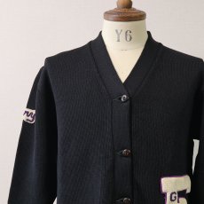 画像5: 50's Sportcraft BLACK WOOL KNIT AWARD CARDIGAN (5)