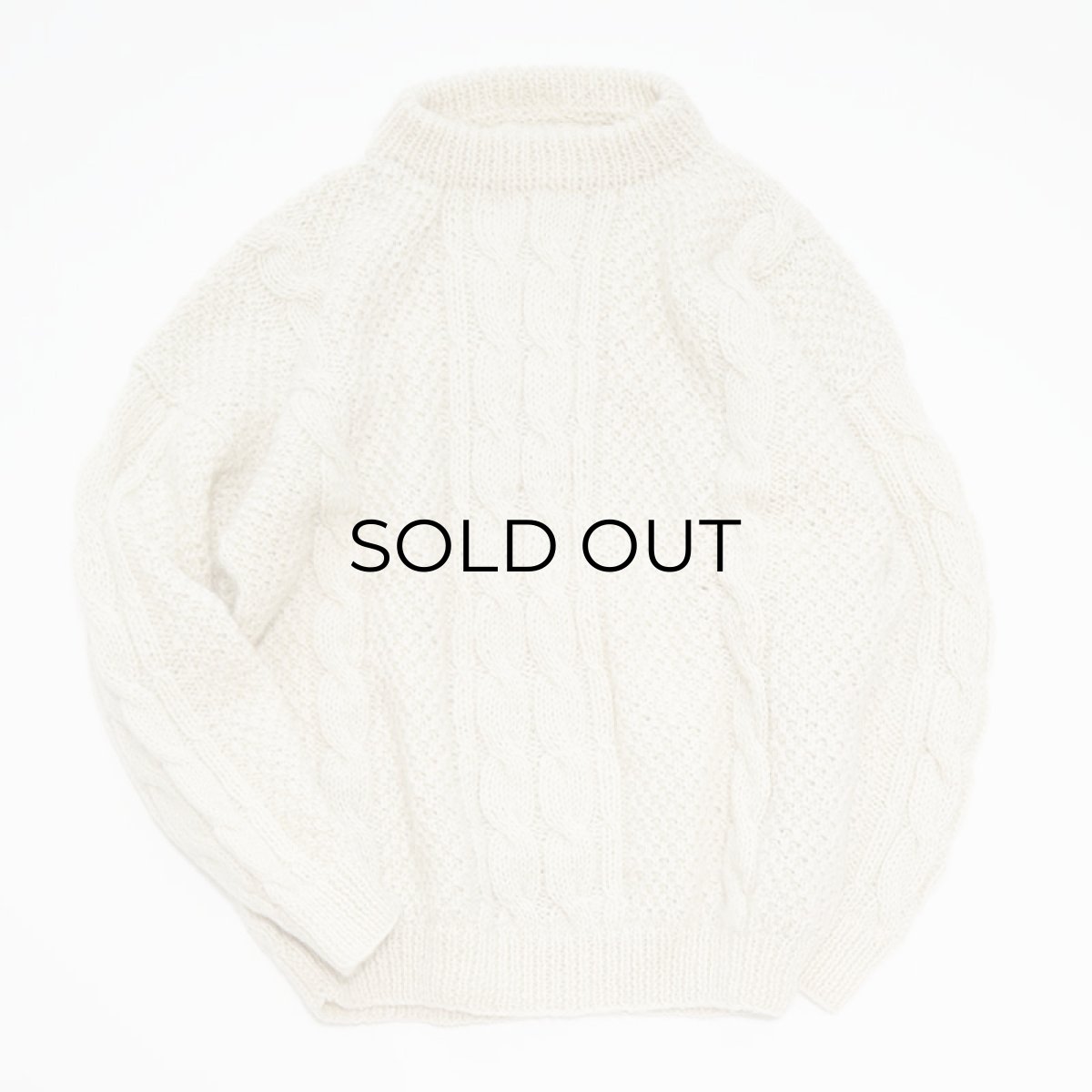 画像5: OLD UNKNOWN BRAND WOOL HAND KNIT FISHERMAN'S SWEATER (5)