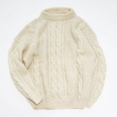 画像5: OLD UNKNOWN BRAND WOOL HAND KNIT FISHERMAN'S SWEATER (5)