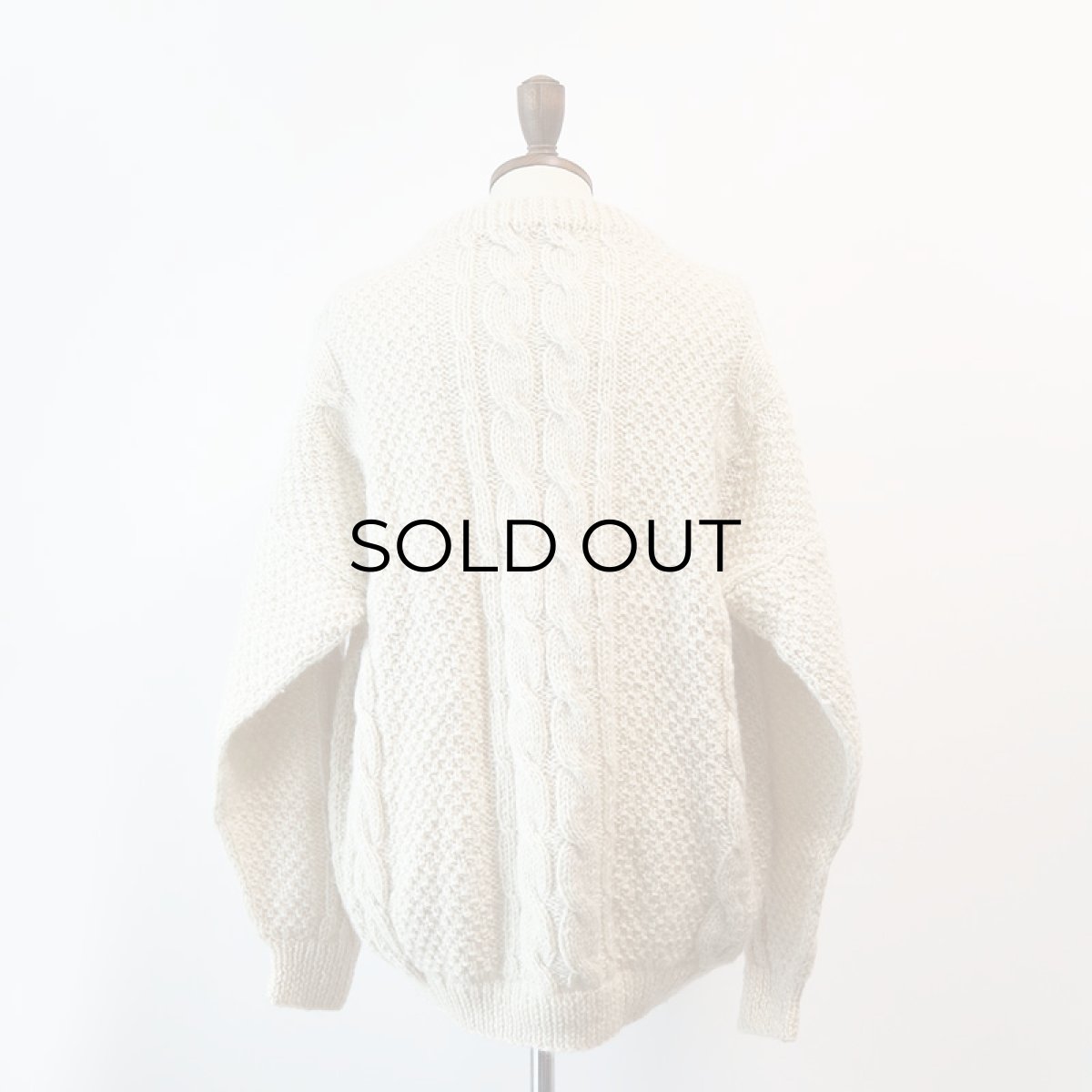 画像4: OLD UNKNOWN BRAND WOOL HAND KNIT FISHERMAN'S SWEATER (4)