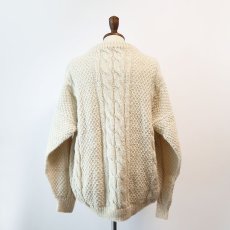 画像4: OLD UNKNOWN BRAND WOOL HAND KNIT FISHERMAN'S SWEATER (4)