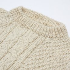 画像7: OLD UNKNOWN BRAND WOOL HAND KNIT FISHERMAN'S SWEATER (7)