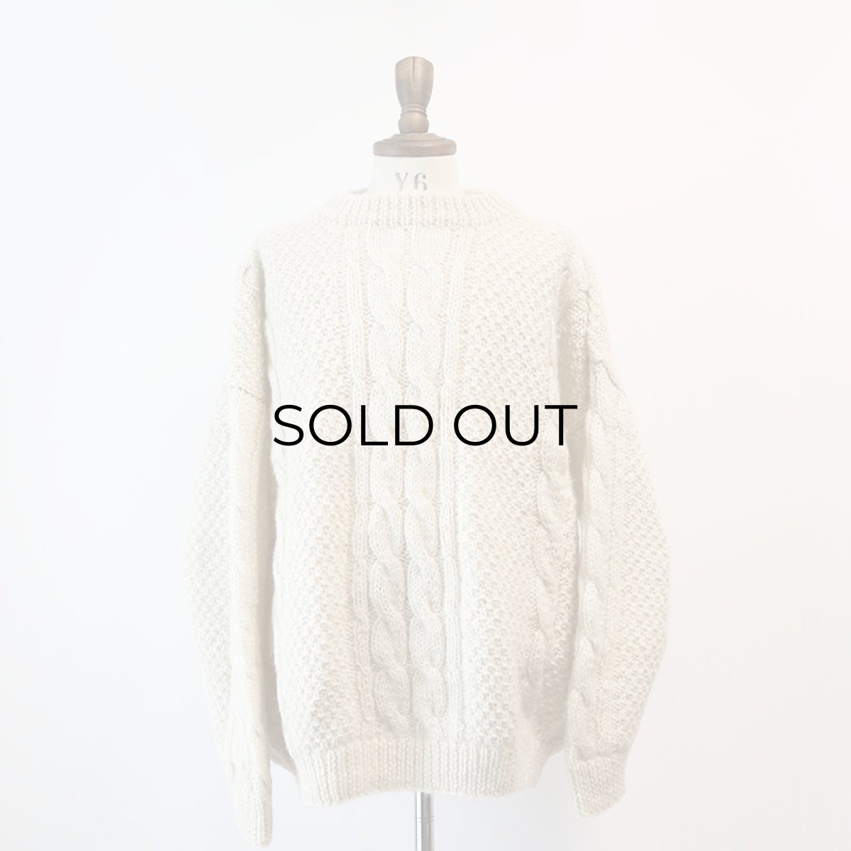 画像2: OLD UNKNOWN BRAND WOOL HAND KNIT FISHERMAN'S SWEATER (2)