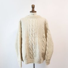 画像2: OLD UNKNOWN BRAND WOOL HAND KNIT FISHERMAN'S SWEATER (2)