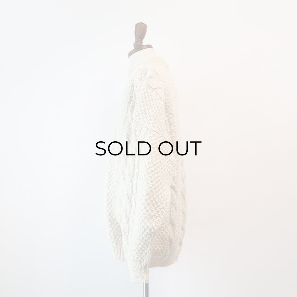 画像3: OLD UNKNOWN BRAND WOOL HAND KNIT FISHERMAN'S SWEATER (3)