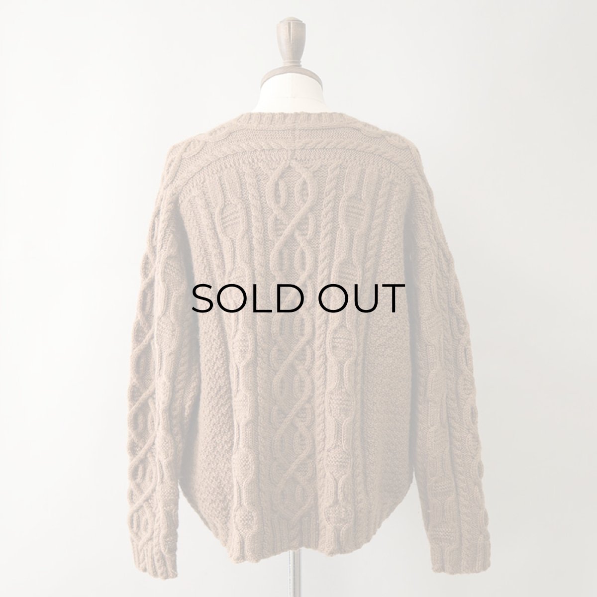 画像2: OLD UNKNOWN BRAND WOOL HAND KNIT FISHERMAN'S SWEATER (2)