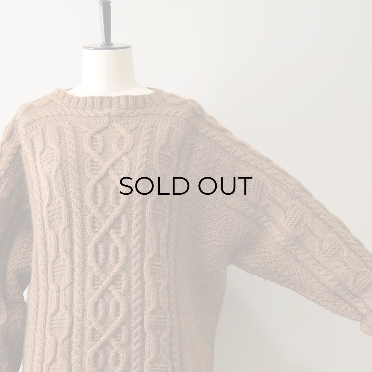 画像6: OLD UNKNOWN BRAND WOOL HAND KNIT FISHERMAN'S SWEATER (6)