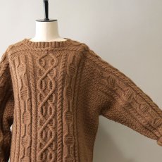 画像6: OLD UNKNOWN BRAND WOOL HAND KNIT FISHERMAN'S SWEATER (6)