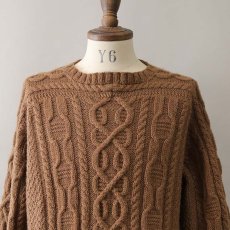 画像4: OLD UNKNOWN BRAND WOOL HAND KNIT FISHERMAN'S SWEATER (4)