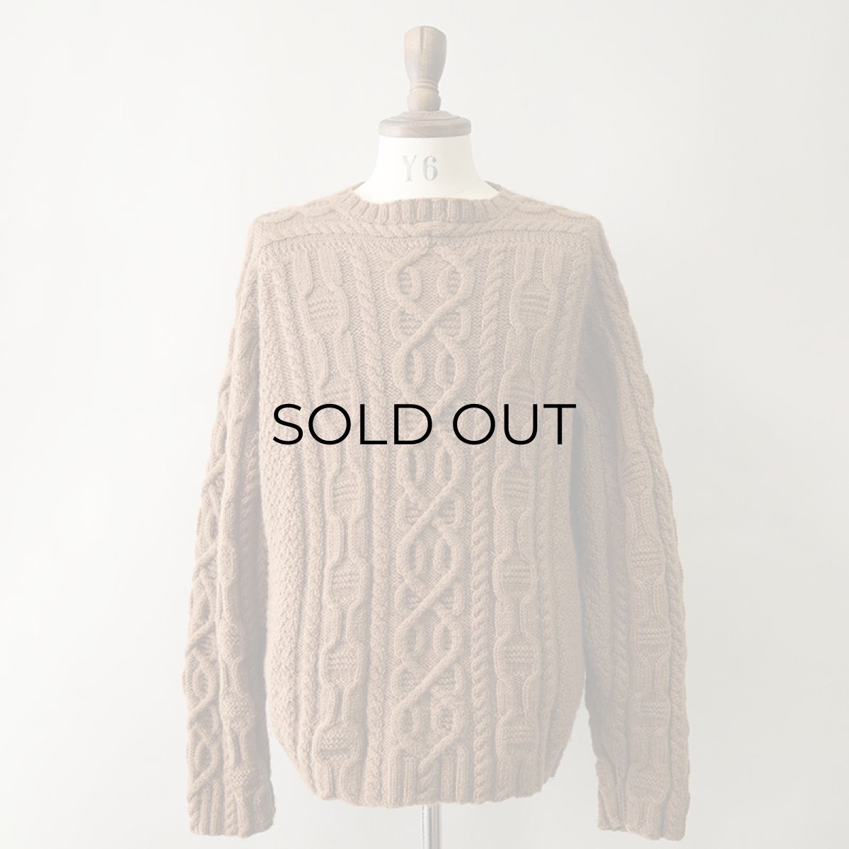 画像1: OLD UNKNOWN BRAND WOOL HAND KNIT FISHERMAN'S SWEATER (1)