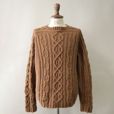 画像1: OLD UNKNOWN BRAND WOOL HAND KNIT FISHERMAN'S SWEATER (1)