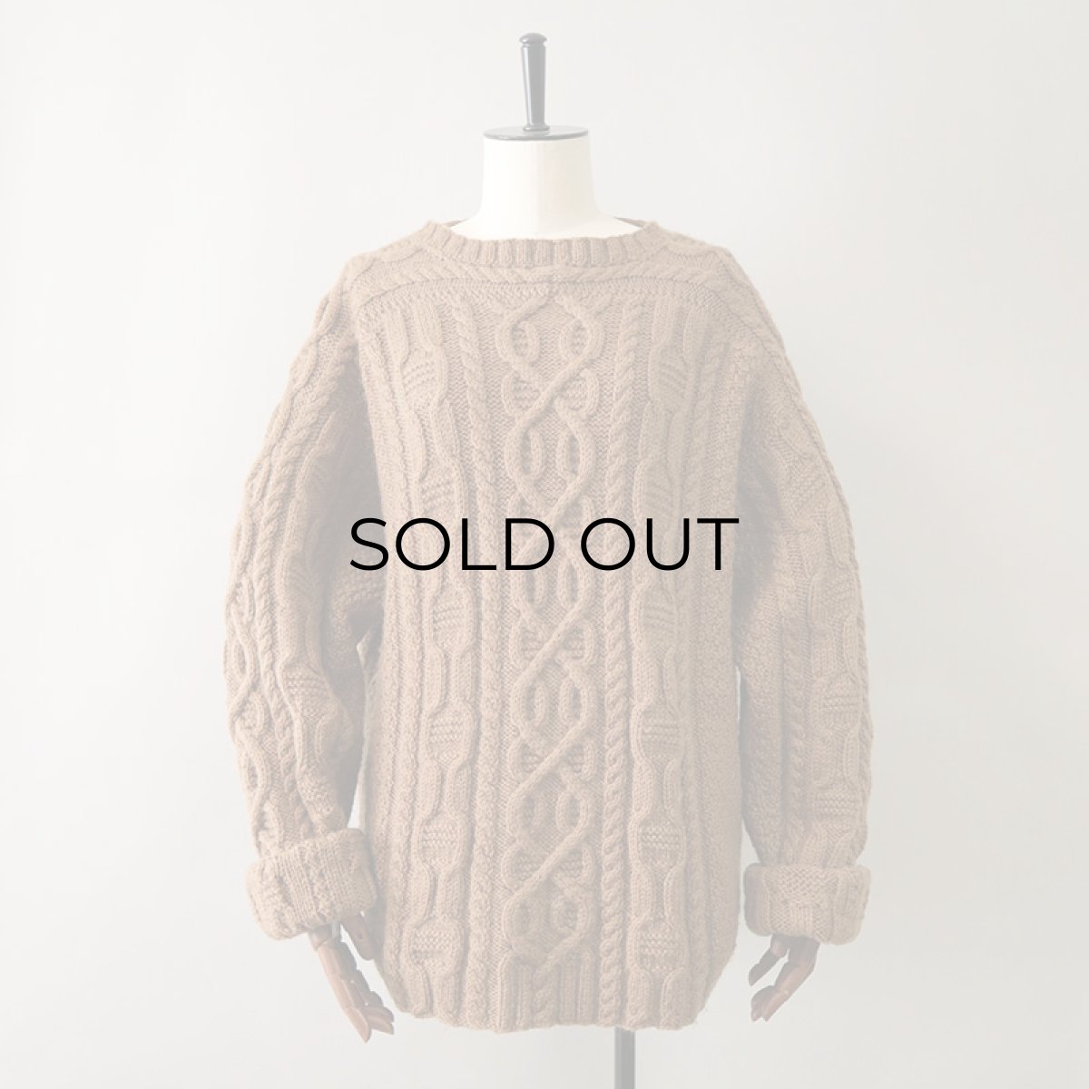 画像5: OLD UNKNOWN BRAND WOOL HAND KNIT FISHERMAN'S SWEATER (5)