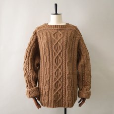 画像5: OLD UNKNOWN BRAND WOOL HAND KNIT FISHERMAN'S SWEATER (5)