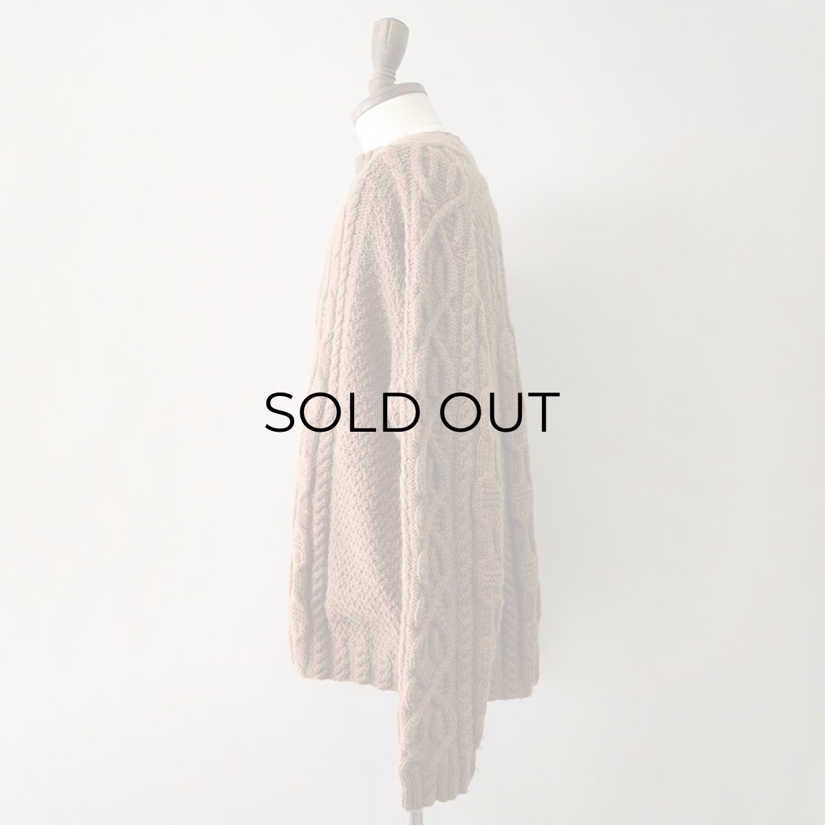 画像3: OLD UNKNOWN BRAND WOOL HAND KNIT FISHERMAN'S SWEATER (3)