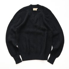 画像1: 50's CAMPUS BLACK WOOL KNIT V NECK SWEATER (1)