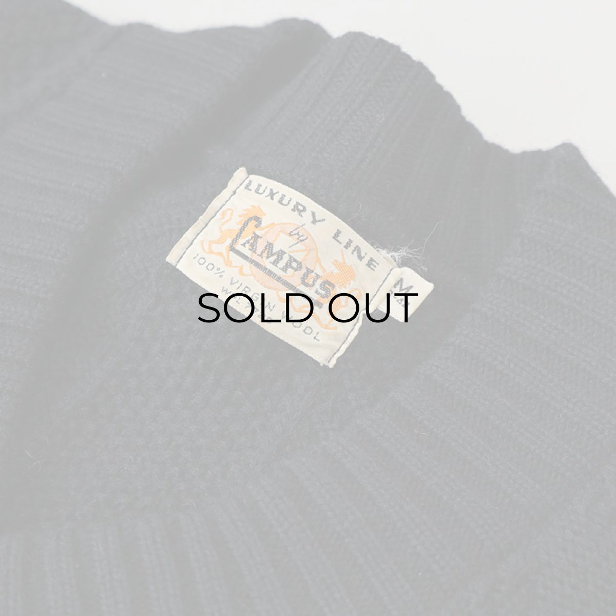 画像6: 50's CAMPUS BLACK WOOL KNIT V NECK SWEATER (6)