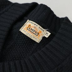 画像6: 50's CAMPUS BLACK WOOL KNIT V NECK SWEATER (6)