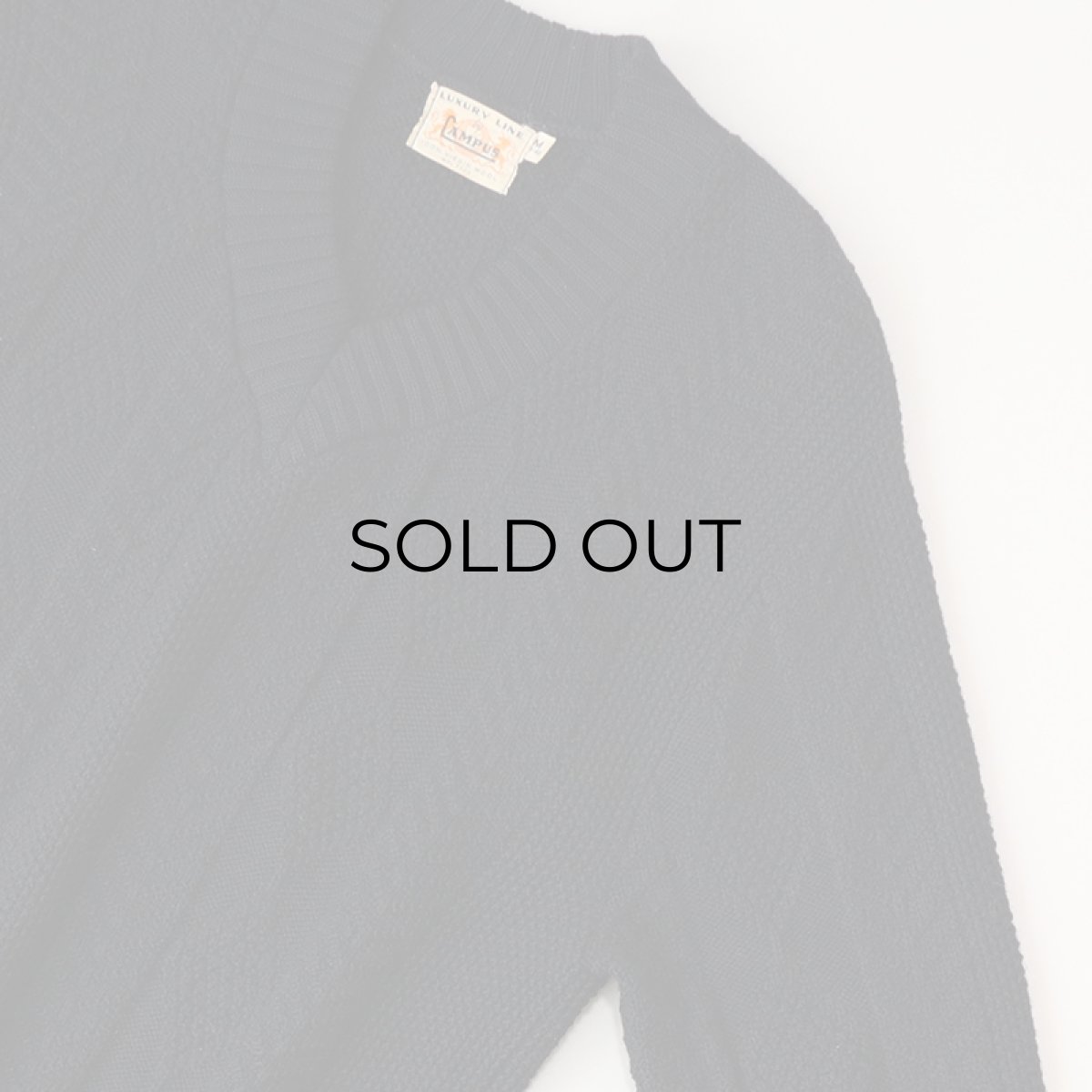 画像3: 50's CAMPUS BLACK WOOL KNIT V NECK SWEATER (3)