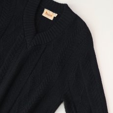 画像3: 50's CAMPUS BLACK WOOL KNIT V NECK SWEATER (3)