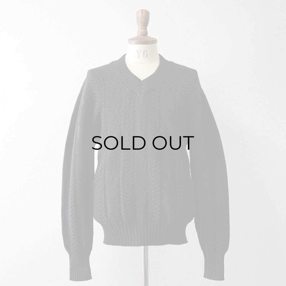 画像7: 50's CAMPUS BLACK WOOL KNIT V NECK SWEATER (7)