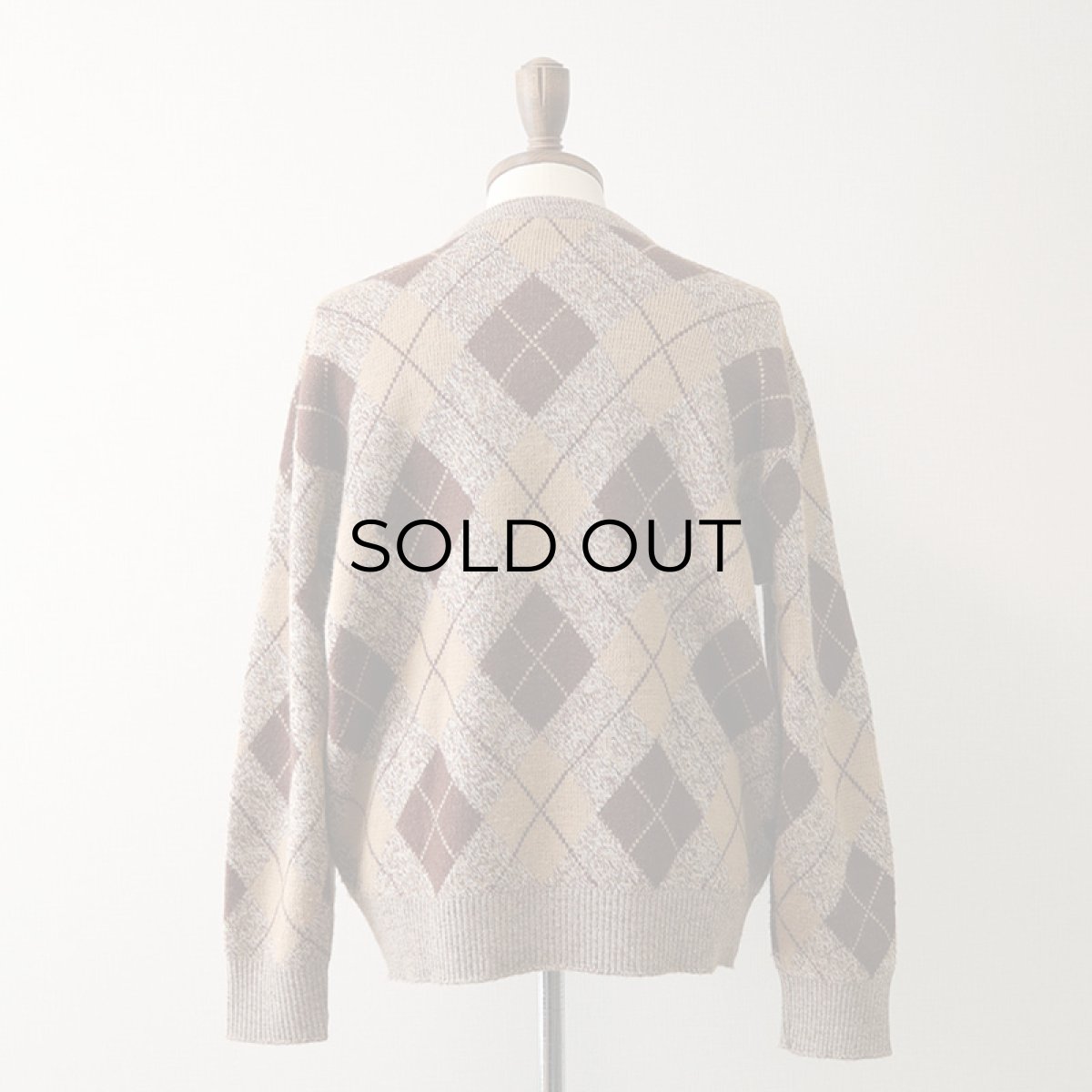 画像10: 70's JANTZEN WOOL ARGYLE PATTERN KNIT CREW NECK SWEATER (10)