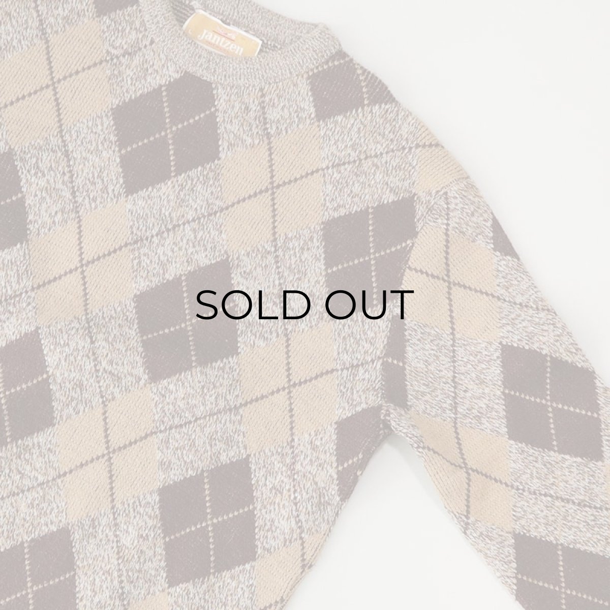 画像3: 70's JANTZEN WOOL ARGYLE PATTERN KNIT CREW NECK SWEATER (3)