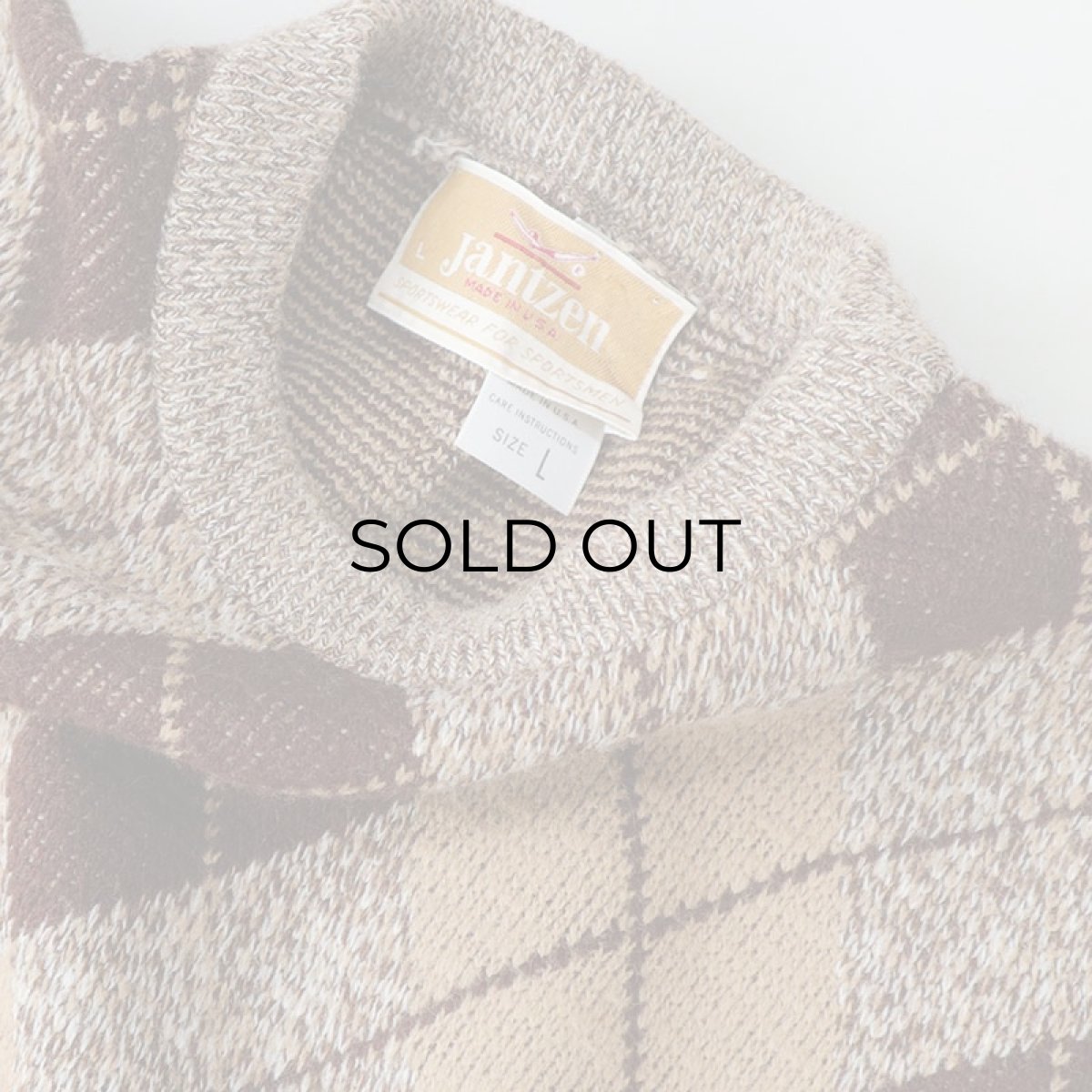 画像5: 70's JANTZEN WOOL ARGYLE PATTERN KNIT CREW NECK SWEATER (5)