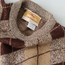 画像5: 70's JANTZEN WOOL ARGYLE PATTERN KNIT CREW NECK SWEATER (5)