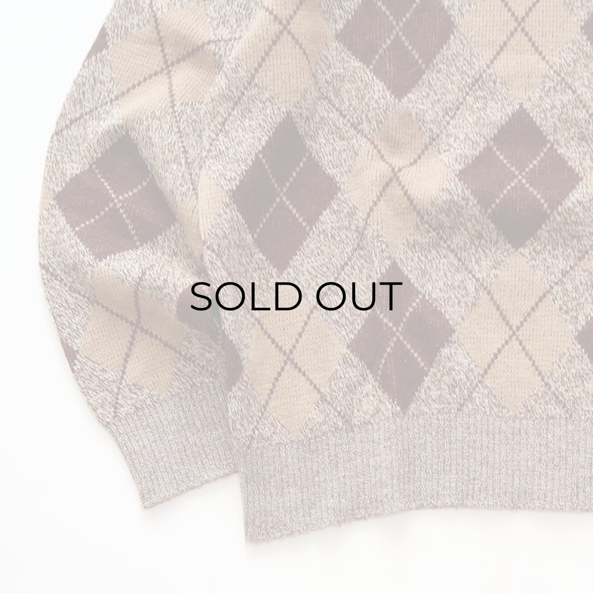 画像4: 70's JANTZEN WOOL ARGYLE PATTERN KNIT CREW NECK SWEATER (4)