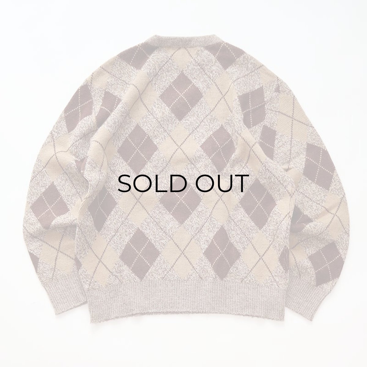 画像2: 70's JANTZEN WOOL ARGYLE PATTERN KNIT CREW NECK SWEATER (2)