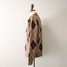 画像9: 70's JANTZEN WOOL ARGYLE PATTERN KNIT CREW NECK SWEATER (9)