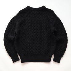 画像2: OLD The Edinburgh Woollen Mill WOOL HAND KNIT FISHERMAN'S SWEATER "Made in Scotland" "BLACK OVER DYE" (2)