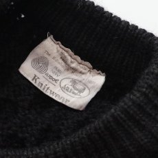 画像5: OLD The Edinburgh Woollen Mill WOOL HAND KNIT FISHERMAN'S SWEATER "Made in Scotland" "BLACK OVER DYE" (5)