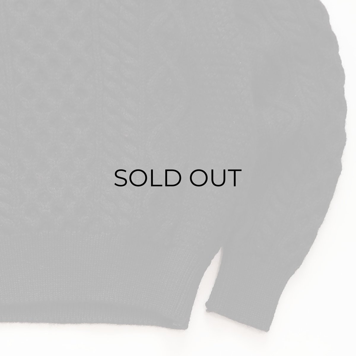 画像4: OLD The Edinburgh Woollen Mill WOOL HAND KNIT FISHERMAN'S SWEATER "Made in Scotland" "BLACK OVER DYE" (4)