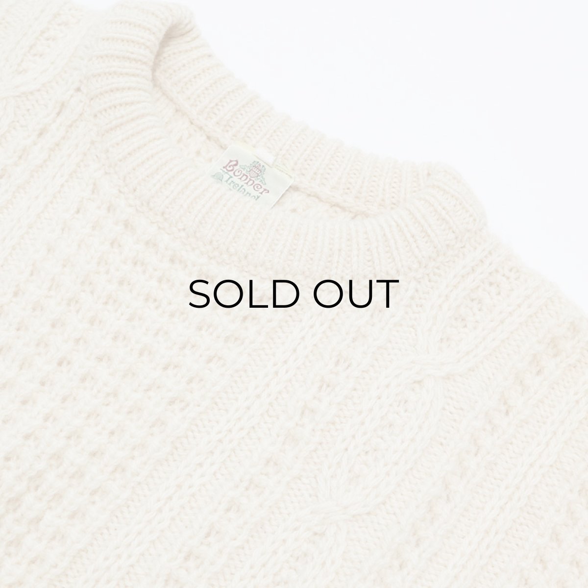 画像9: OLD Bonner of Ireland WOOL HAND KNIT FISHERMAN'S SWEATER "MADE IN IRELAND" (9)