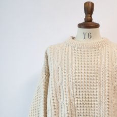 画像1: OLD Bonner of Ireland WOOL HAND KNIT FISHERMAN'S SWEATER "MADE IN IRELAND" (1)