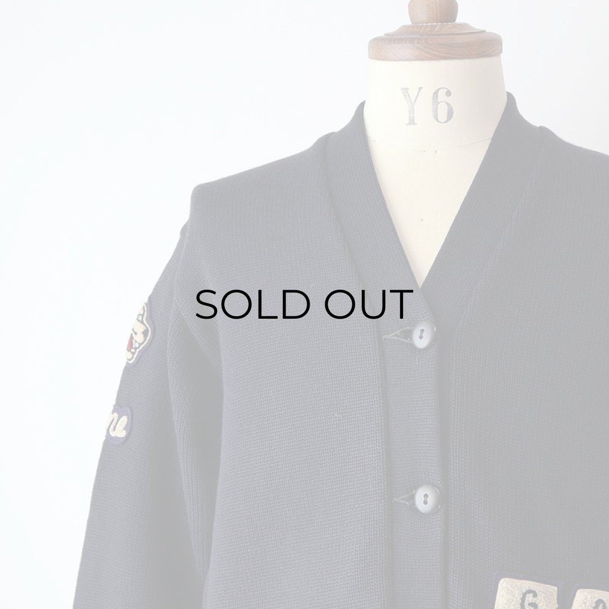 画像9: 〜60's LASLEY KNITTING CO. NAVY WOOL KNIT LETTERED AWARD CARDIGAN (9)