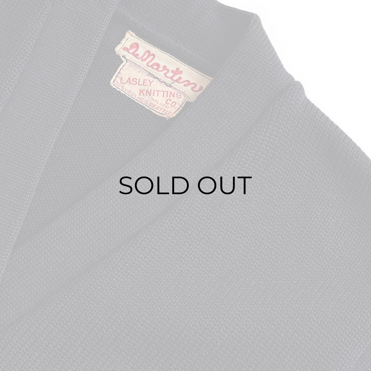 画像8: 〜60's LASLEY KNITTING CO. NAVY WOOL KNIT LETTERED AWARD CARDIGAN (8)