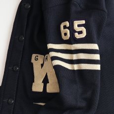 画像6: 〜60's LASLEY KNITTING CO. NAVY WOOL KNIT LETTERED AWARD CARDIGAN (6)