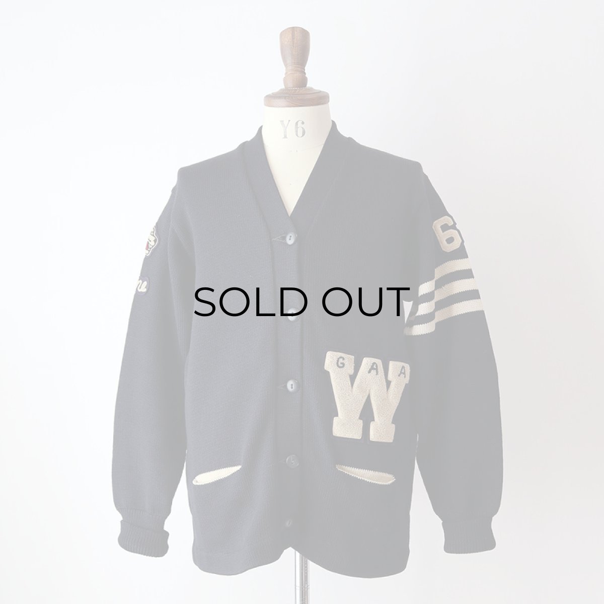 画像11: 〜60's LASLEY KNITTING CO. NAVY WOOL KNIT LETTERED AWARD CARDIGAN (11)
