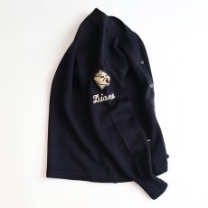 画像2: 〜60's LASLEY KNITTING CO. NAVY WOOL KNIT LETTERED AWARD CARDIGAN (2)