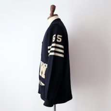 画像12: 〜60's LASLEY KNITTING CO. NAVY WOOL KNIT LETTERED AWARD CARDIGAN (12)